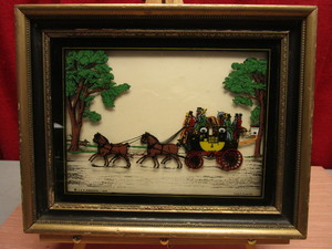 lot 615 image: VINTAGE VITALIE Z.TERLETZKY THE EDINBURGH EXPRESS, HAND COLORED ON GLASS