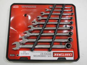 lot 324 image: Craftsman 9-Piece SAE Standard Combination Wrench Set - New