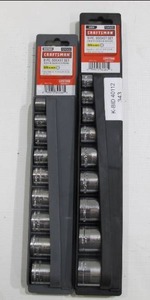 lot 343 image: Craftsman 18-Piece Metric and Standard SAE 38 Drive Socket Sets - New