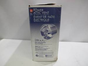 lot 348 image: Master Flow 1600 CFM Silver Electric Powered Gable Mount Gable Louver Vent