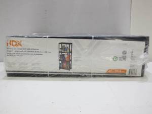 lot 386 image: HDX Black 4-Tier Plastic Garage Storage Shelving Unit (22 in. W x 52 in. H x 14 in. D)