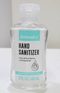 lot 395 image: 2 Cases Defendr Unscented Hand Sanitizer Gel - 96 Bottles - 2 oz Each