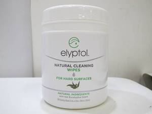 lot 396 image: 1 Case Elyptol Natural Cleaning Wipes for Hard Surfaces - Eucalyptus Scent -12 Containers - 150 Wipes Each