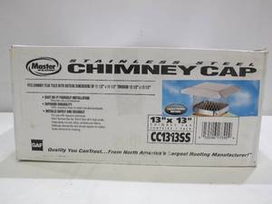 lot 408 image: GAF Master Flow 13 in. x 13 in. Stainless Steel Fixed Chimney Cap - Model CC1313SS