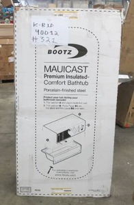 lot 321 image: Bootz Industries MauiCast Rectangular Soaking Bathtub, 60 in L x 30 in W, Right Drain, White 011-3444-00