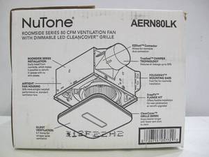 lot 422 image: Broan-NuTone Easy to Install 80 CFM Bathroom Exhaust Fan with LED Clean Cover - Model AERN80LK