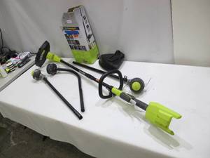 lot 317 image: Ryobi 40V Expand-It Battery Operated Lawn Care Unit with 3 Trimmer Attachments