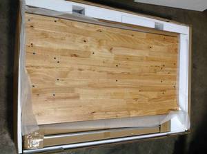 lot 2 image: 46 in. Adjustable Height Work Table with 2-Drawers in White by Husky