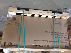 lot 8 image: Laurel Oaks 4-Piece Brown Steel Outdoor Patio Conversation Seating Set with CushionGuard Putty Tan Cushions by Hampton Bay Customer Returns See Pictures