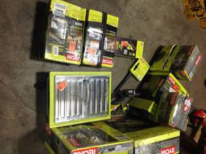 lot 25 image: Lot of Ryobi Hand Tools and Hardware Various Models Conditions and Sizes Customer Returns See Pictures