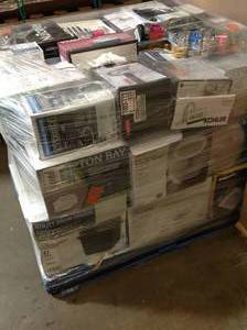 lot 30 image: Pallet with assorted Sub-Pumps and Bathroom Fans various models and conditions customer returns