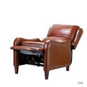 lot 6 image: Hyde Brown Genuine Cigar Leather Recliner with Nailhead Trim (Set of 2) by JAYDEN CREATION