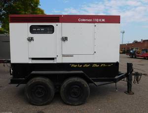 lot 11 image: 1994 Coleman 110 KW Diesel Generator with John Deere Engine