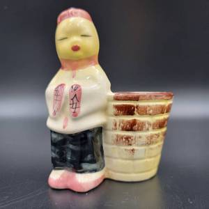lot 52 image: Rare Vintage Ceramic Chinese Boy Figurine Vase