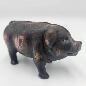lot 79 image: Antique Cast Iron Pig Bank