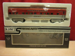lot 530 image: K-LINE GOLDEN STATE STREAMLINER OBSERVATION CAR W FURNISHED INTERIOR & STREAM-LIGHTING - NEW