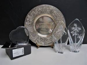 Group including Orrefors &amp Vintage Sverige Sweden Silverplated Platter