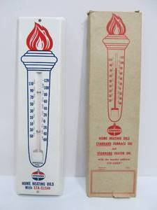 NOS Vintage STANDARD Oil Advertising Thermometer wBox