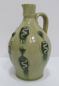 Vintage Art Pottery Jar wSnake Decoration