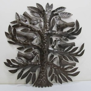 Signed Metal Wall Sculpture wBirds