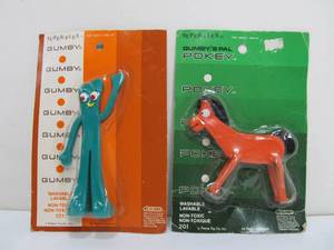 NOS Vintage Gumby &amp Pokey Bendable Rubber Toy Figures