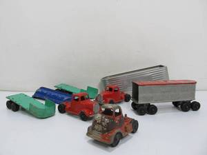 Group of Larger Vintage Tootsie Trucks &amp Trailers