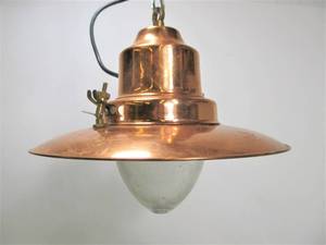 Signed UCELLO Copper Hanging Light Fixture