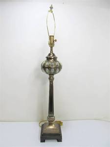 Large Signed FREDERICK COOPER Brass &amp Copper Table Lamp