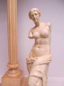 Large Neoclassical Venus De Milo Sculpture on Pedestal Stand
