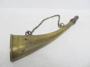 Antique French Brass Gunpowder Hunting Horn