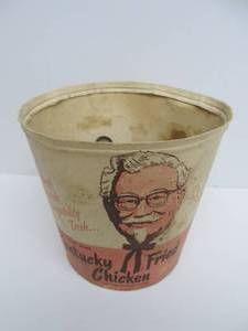 Vintage 1950s Kentucky Fried Chicken Bucket Full of Old Soda Bottlecaps
