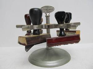 Vintage Industrial Office Stamp Tree wRubber Stamps