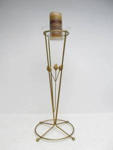 Mid Century Metal Wire Tall Candle Stand