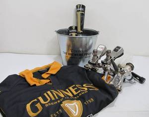 Lot of GUINNESS Beer Items - Jersey Tap Handles Bucket etc