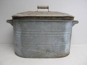 Vintage Primitive Galvanized Boiler&nbsp