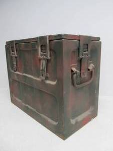 Larger Vintage Military Camo Painted Steel Ammo Chest