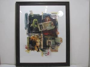 Vintage Original Mixed Media Pop Art Collage Signed