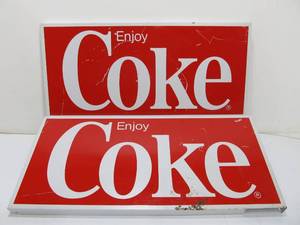 Pair of Vintage COCA COLA Metal Display Signs
