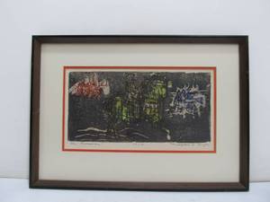 Mid Century Signed Numbered Intaglio Print The Horseman by Listed MN Artist Malcom Myers (1924-2002)