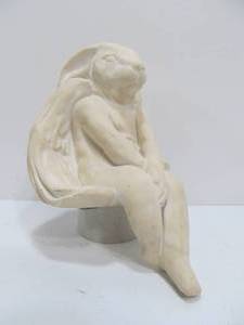 Vintage Rabbit-Gargoyle Shelf Sitting Sculpture