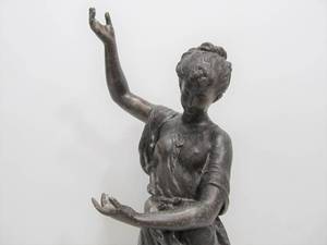 Large Antique Metal Figural Maiden Sculpture