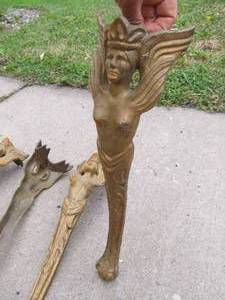 Nice Set of Antique Sculptural Figurehead Cast Iron Table Legs