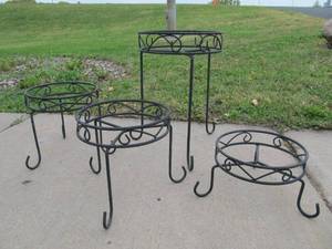 Set of 4 Iron Plant Stands