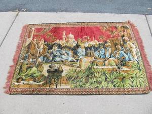 Vintage Pictorial Wall Hanging Textile