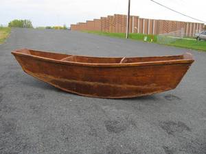 Large Primitive Antique Style Wooden Boat