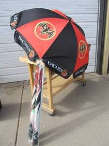 3 Large BACARDI Outdoor Patio Bar Umbrellas