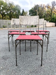 Very Cool Set of 6 Quality HEAVY Steel Side Chairs
