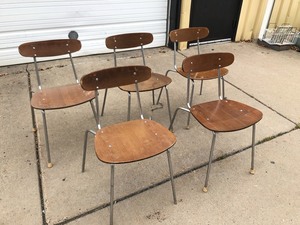 Set of 5 Mid Century Bentwood R-WAY Side Chairs