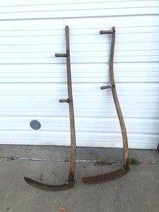 Two Large Antique Primitive Threshing Tools