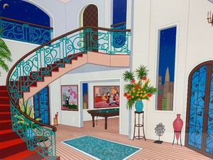 lot 72 image: Framed Hand Signed FANCH (Francois Ledan) Artist Proof Serigraph - Interior wToulouse